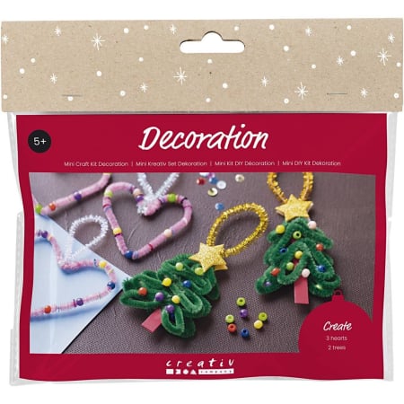 HOBBY - MINI KIT CREATIV DECORATIUNI SUSPENDATE INIMIOARE SI BRAZI DE CRACIUN 977706