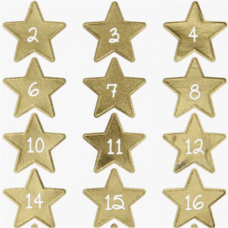Abtibilduri, Stickere Christmas - STICKER DECOR ADVENT NUMBERS GOLD 291871