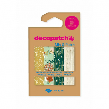 Hartie decupaj - CF HARTIE DECUPAJ 4/SET 30*40CM NATUR'ELLE DP035C