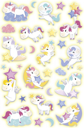 CF STICKER 3D COOKY 7.5*12CM MAILDOR GLOW IN THE DARK UNICORNI CY164C [1]