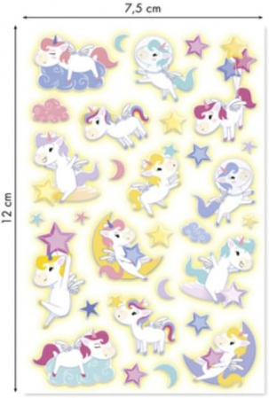 CF STICKER 3D COOKY 7.5*12CM MAILDOR GLOW IN THE DARK UNICORNI CY164C [2]