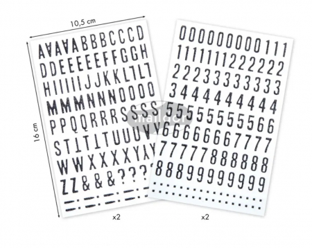 CF STICKER GLITTY 10.5*16CM 228/set CIFRE SI LITERE NEGRE AE072O [1]