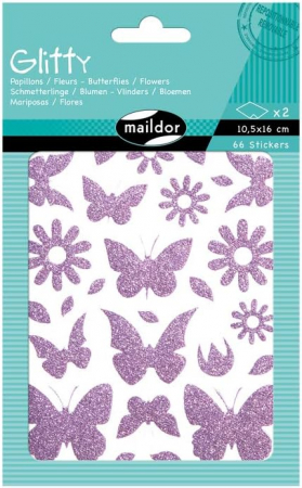 Stickere Decorative - CF STICKER GLITTY 10.5*16CM 66/SET x2 FLUTURI SI FLORI AE101O