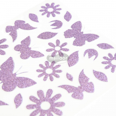 CF STICKER GLITTY 10.5*16CM 66/SET x2 FLUTURI SI FLORI AE101O [3]