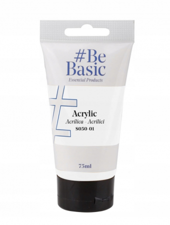 RECHIZITE SCOLARE - CULORI ACRILICE BeBasic SATIN 75ML ALB S050-01