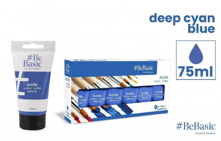 Acrilice - CULORI ACRILICE BeBasic SATIN 75ML ALBASTRU CYAN S050-05