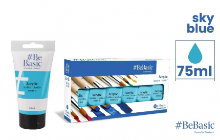 Acrilice - CULORI ACRILICE BeBasic SATIN 75ML ALBASTRU DESCHIS S050-04