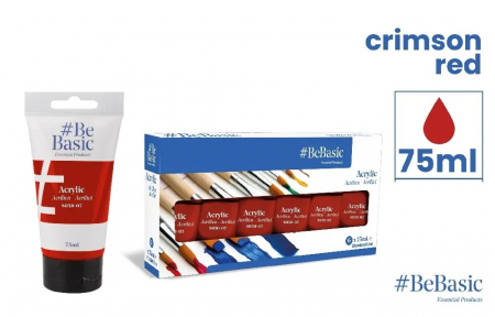 Acrilice - CULORI ACRILICE BeBasic SATIN 75ML ROSU PURPURIU S050-07