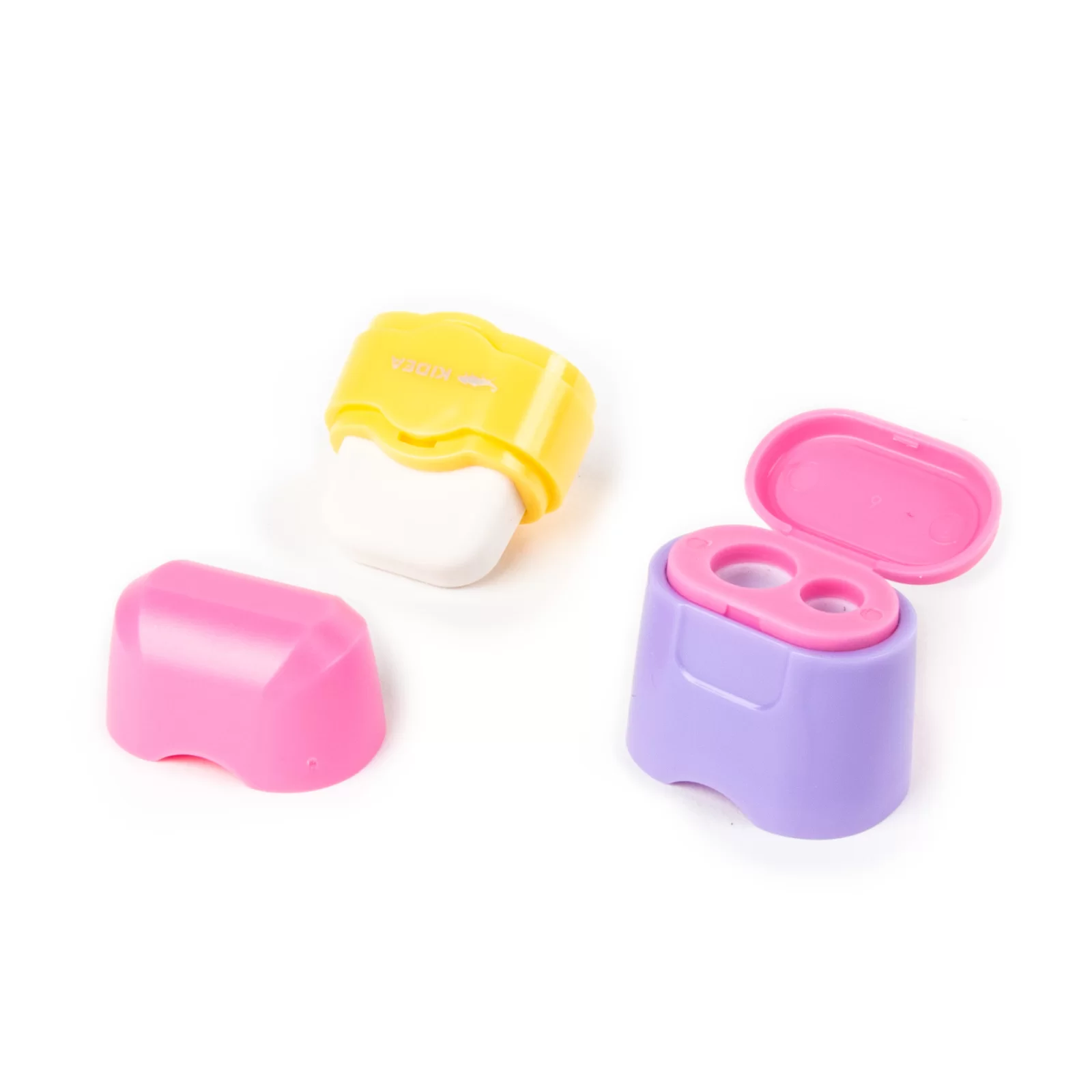 Ascutitori - DE ASCUTITOARE DUBLA CU CONTAINER SI RADIERA MULTICOLOR KIDEA TPGKAD