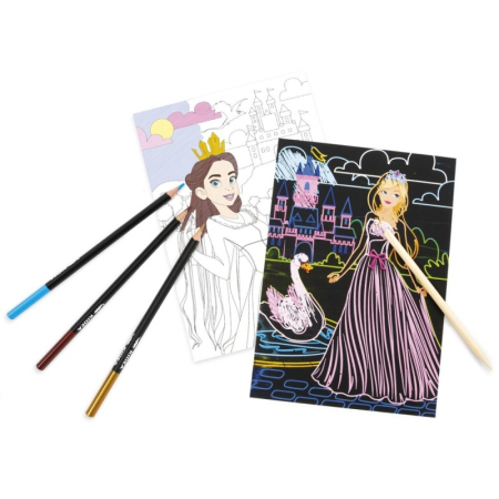 ARTICOLE COPII - DE CARTE DE COLORAT SCRATCH ART BOOK 6 COLI PRINTESA KIDEA WKEKA