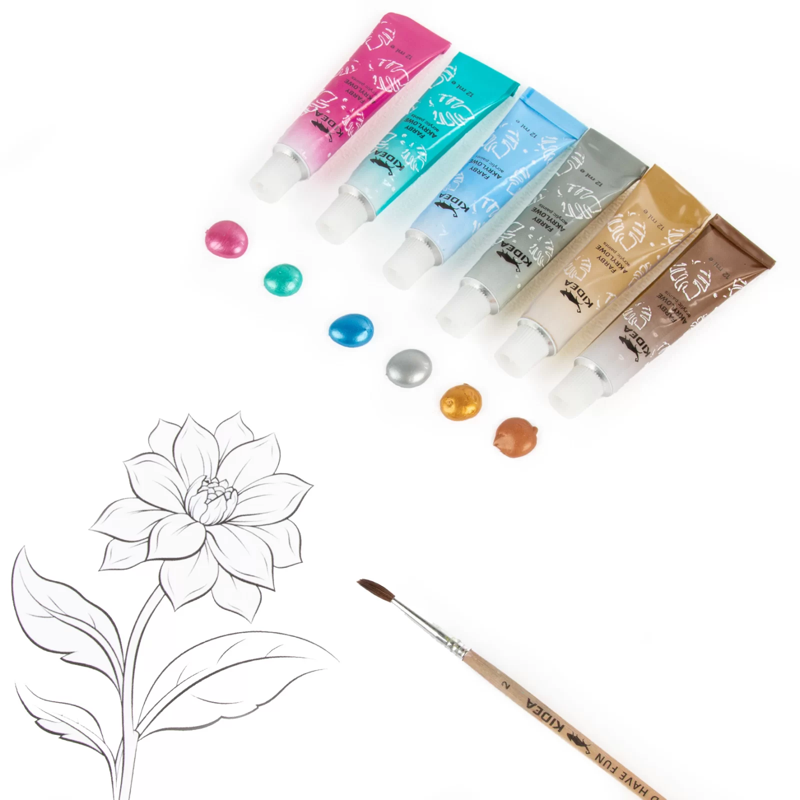 DE CULORI ACRILICE METALICE 12ML 12/SET KIDEA FAAM12KA [4]