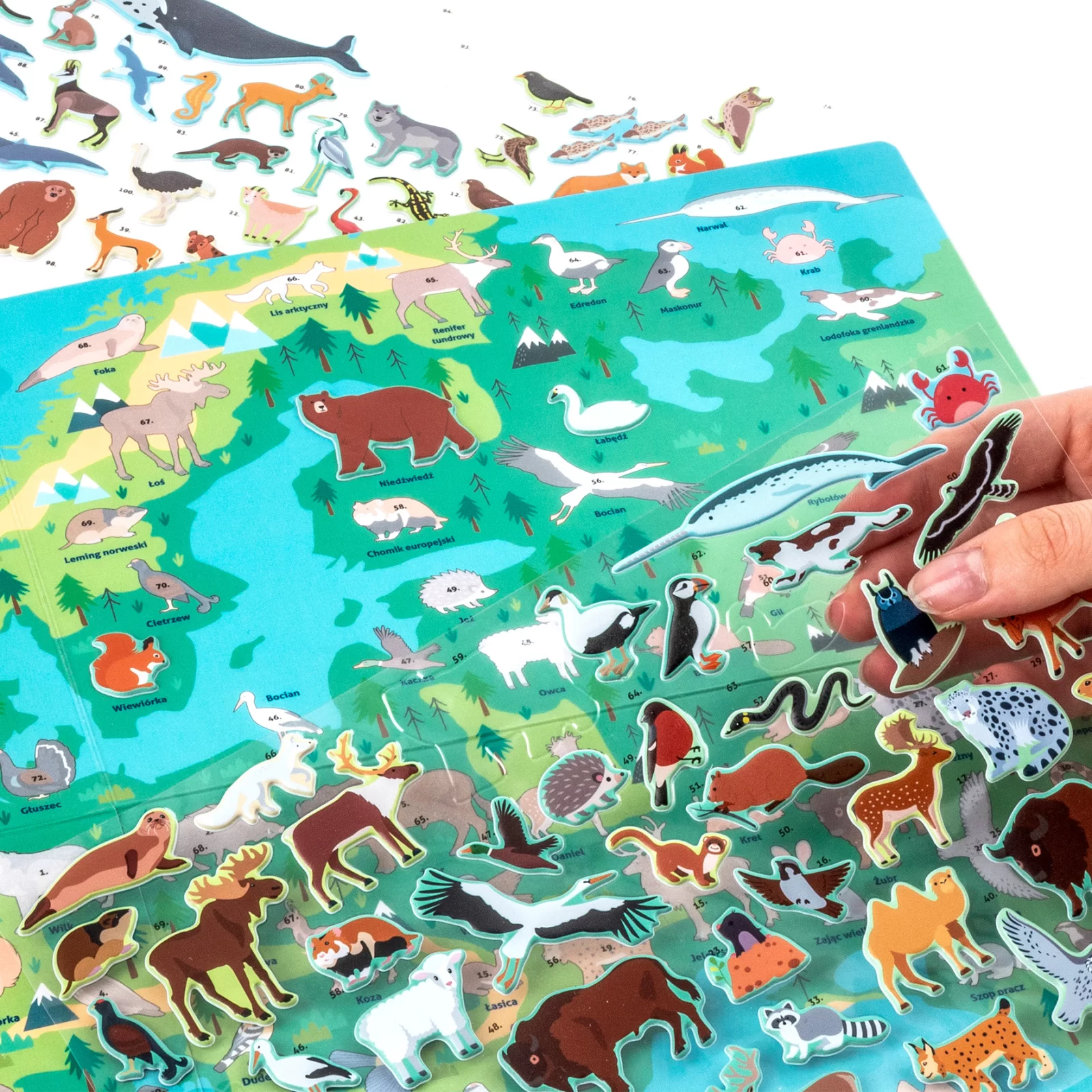 JOC EDUCATIV ANIMALELE EUROPEI CU HARTA SI STICKERE KIDEA GZZEKA [3]