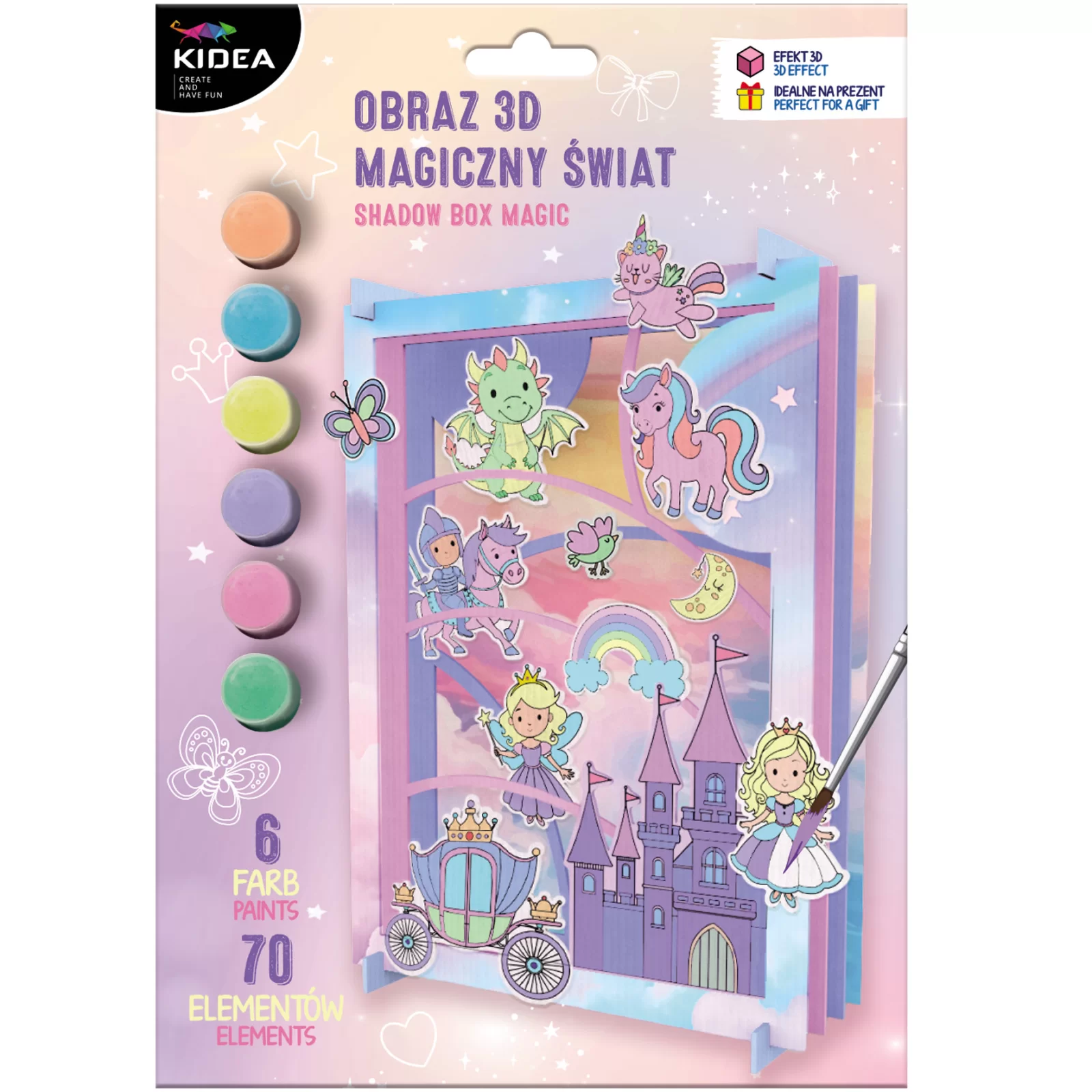 Seturi Creative pentru Copii - KIT CREATIV 3D PICTURA TRIDIMENSIONALA LUMEA MAGICA A PRINTESEI KIDEA O3DMSKA