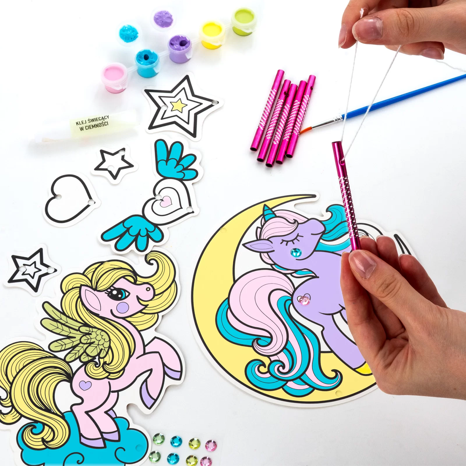 KIT CREATIV CLOPOTEI DE VANT, UNICORNI, STRALUCESC LA INTUNERIC KIDEA MDWSCKA [6]