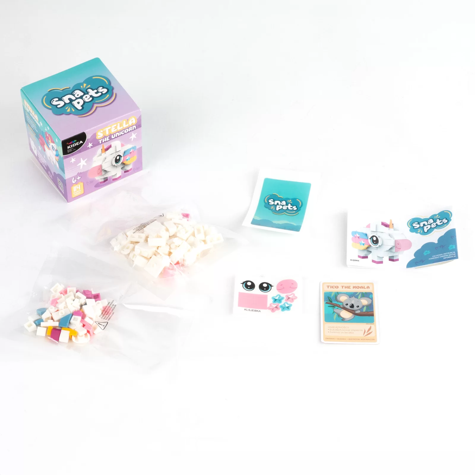 KIT CUBURI DE CONSTRUIT 114 PIESE UNICORN SNAPETS KIDEA KLSJEBKA [1]