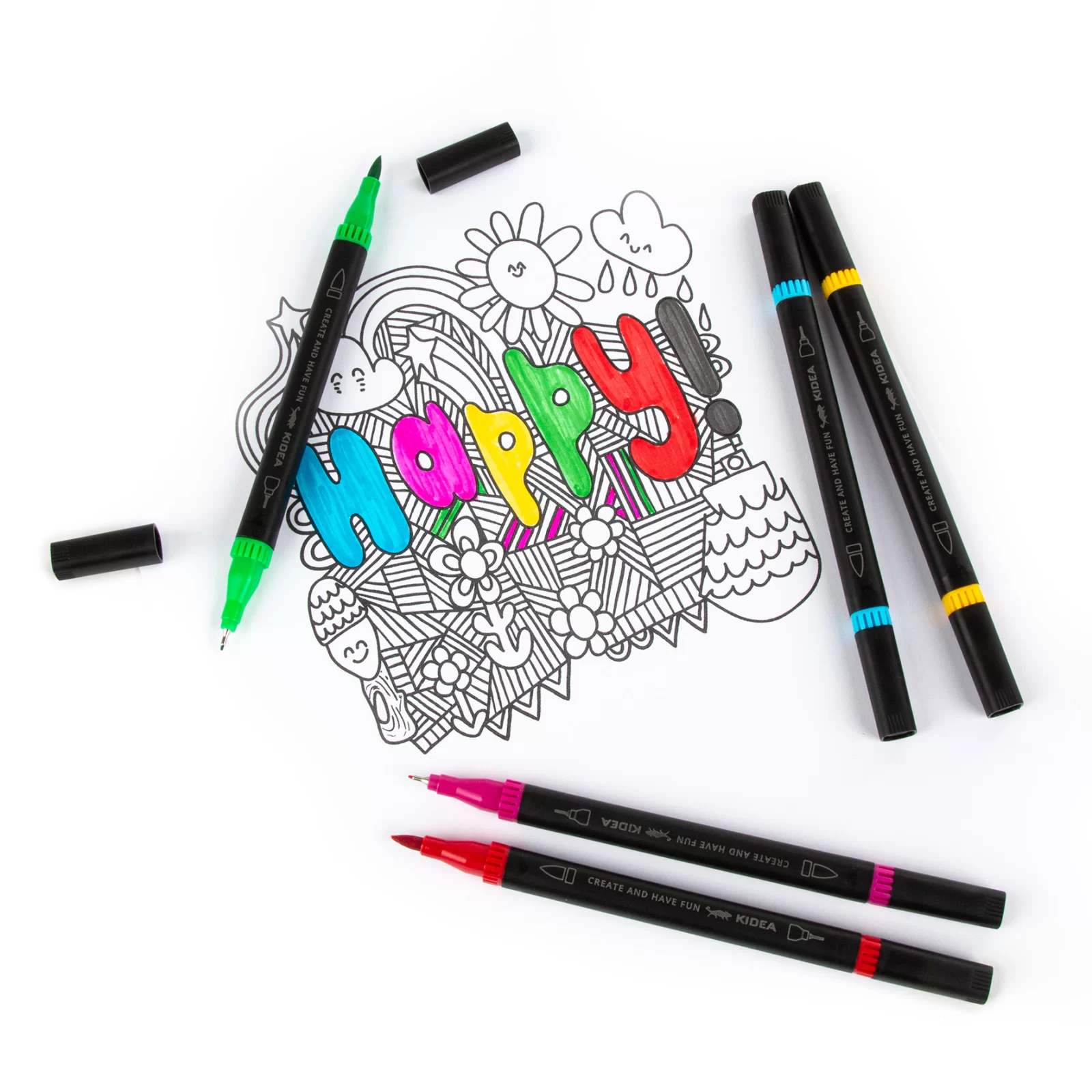 DE MARKERE 2 CAPETE VF.PENSULA si VF.FIN 12 CULORI/SET KIDEA MBC12KKA [1]