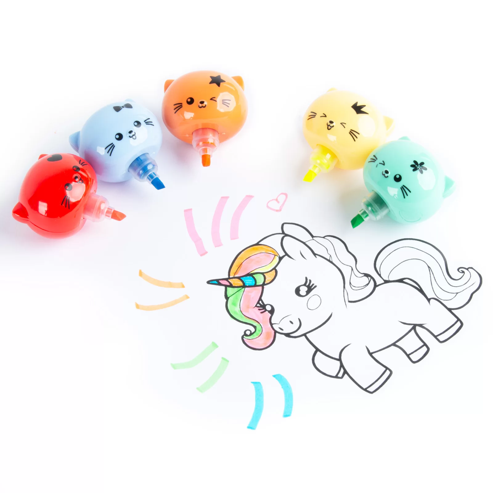 DE MINI TEXTMARKER 5 CULORI/SET PISICUTA FLKWKA [3]