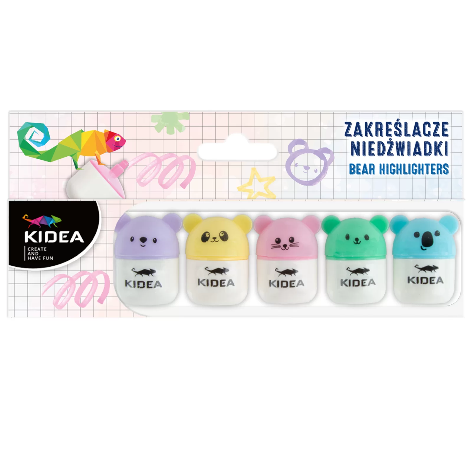 Instrumente pentru scris kids - DE MINI TEXTMARKER 5 CULORI/SET URSULET KIDEA ZNI5KKA