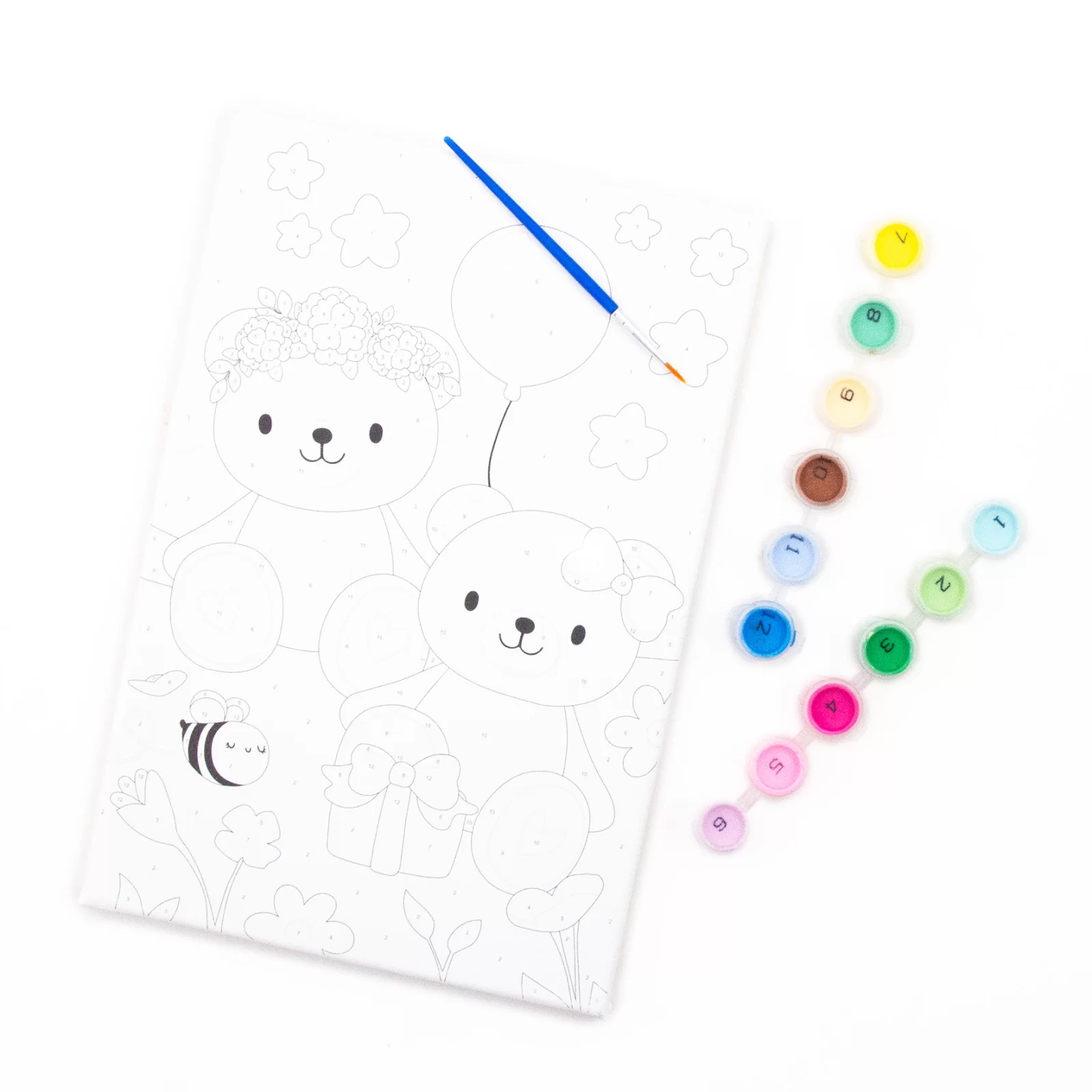 DE SET PICTURA PE NUMERE 30x20CM CU PENSULA URSULET, PASARI PLUS KIDEA OMNMIKA [2]