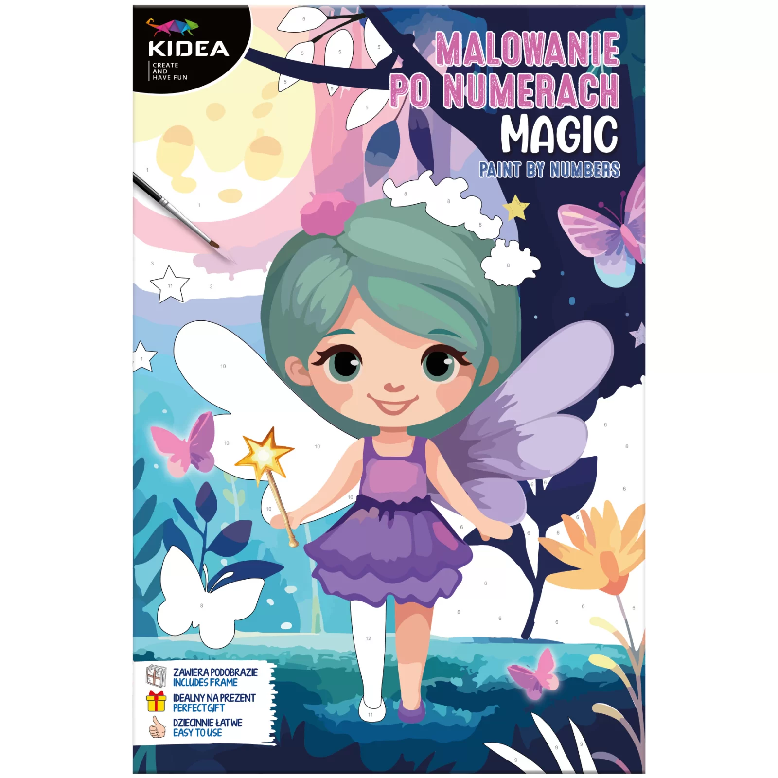 Kit Pictura - DE SET PICTURA PE NUMERE 30x20CM CU PENSULA, ZANA KIDEA OMNMAKA