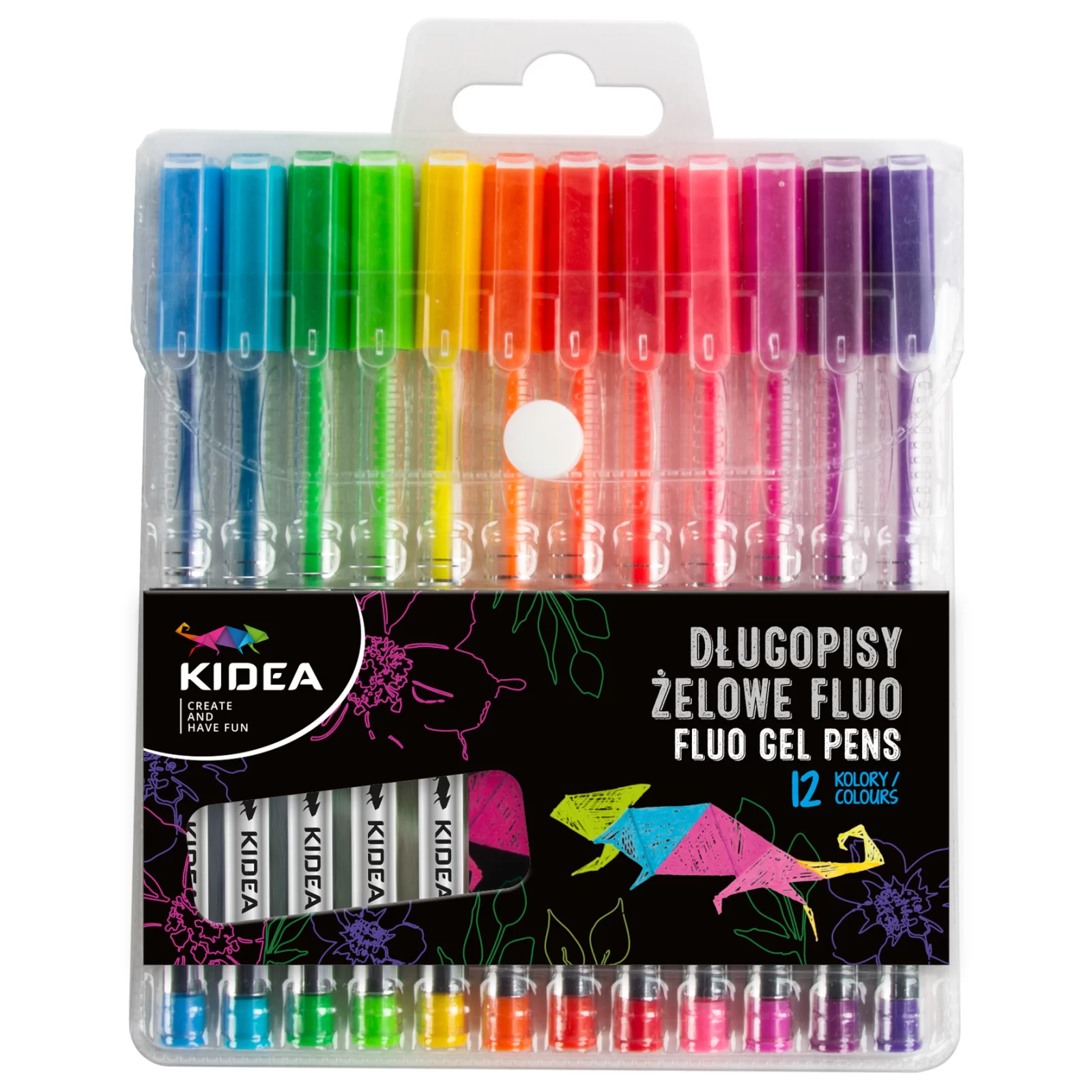 Pixuri cu gel - DE PIX GEL CULORI FLUO 12/SET KIDEA DZFA12KA