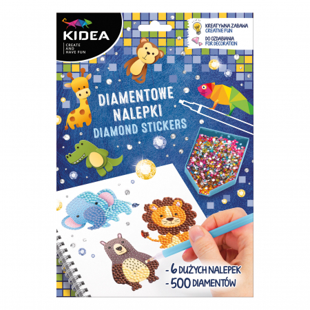 Seturi Creative pentru Copii - DE SET CREATIV CU STICKERE SI DIAMANTE ZOO KIDEA NDZOKA
