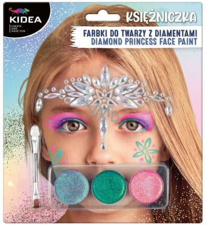 ARTICOLE COPII - DE SET PICTURA PE FATA 3 CULORI + APLICATOR SI DIAMANTE KIDEA FDTZKDKA