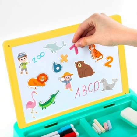 DE TABLITA MAGNETICA PORTABILA 5 IN 1 CU MARKERE, BURETE SI MAGNETI ZOO KIDEA PZT5W1ZKA [4]