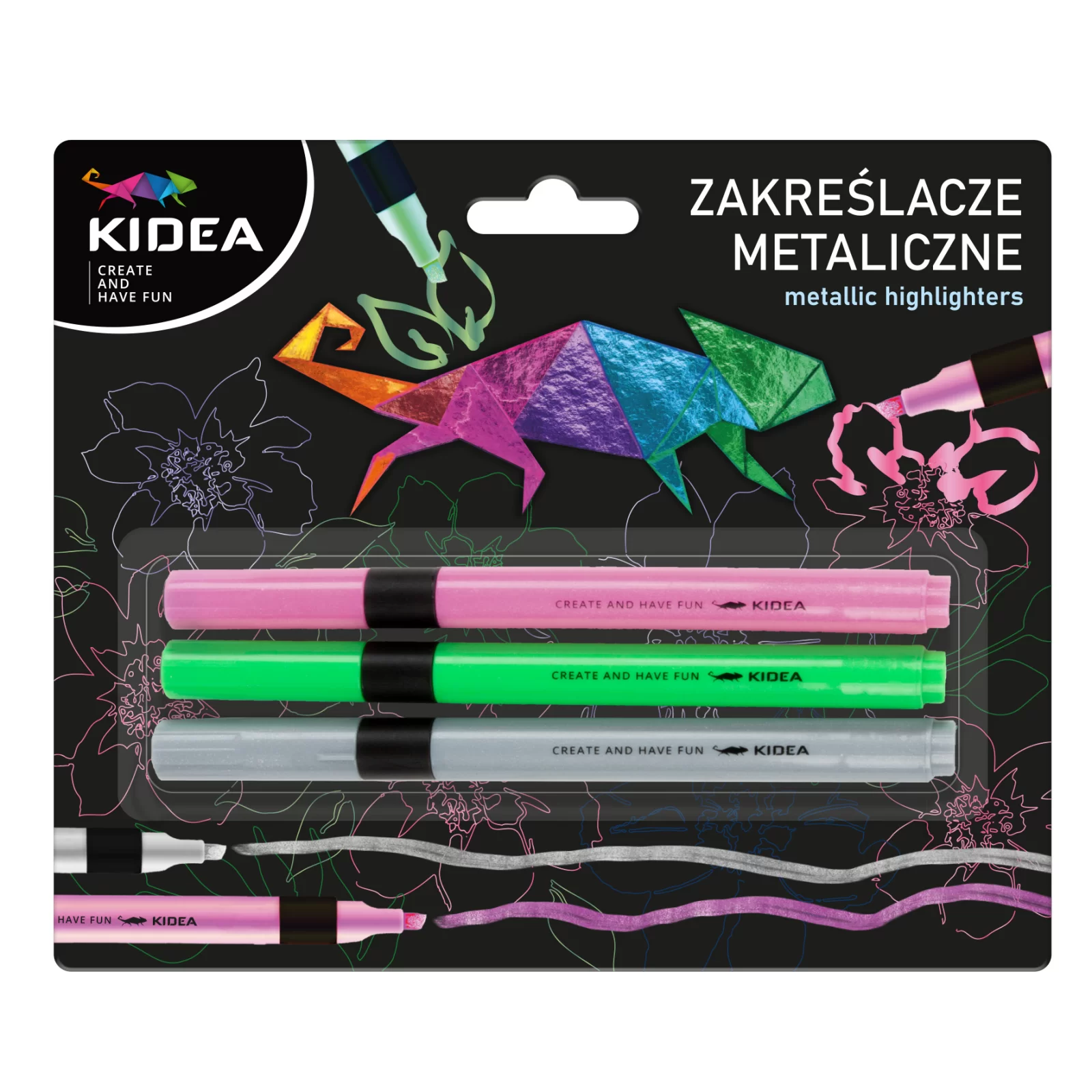 INSTRUMENTE DE SCRIS - DE TEXTMARKER 3 CULORI/SET CULORI METALICE KIDEA ZME3KA