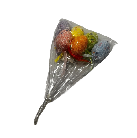 Oua de Paste - DECORATIUNE PASTE OU PE BAT DIN POLISTIREN 6/SET