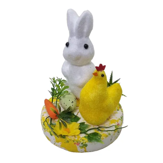 DE SEZON - DECORATIUNE PASTE POLISTIREN IEPURE SI GAINA 9CM