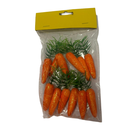 Figurine si Accesorii Paste - DECORATIUNE PASTE POLISTIREN MORCOV 8CM 12/SET