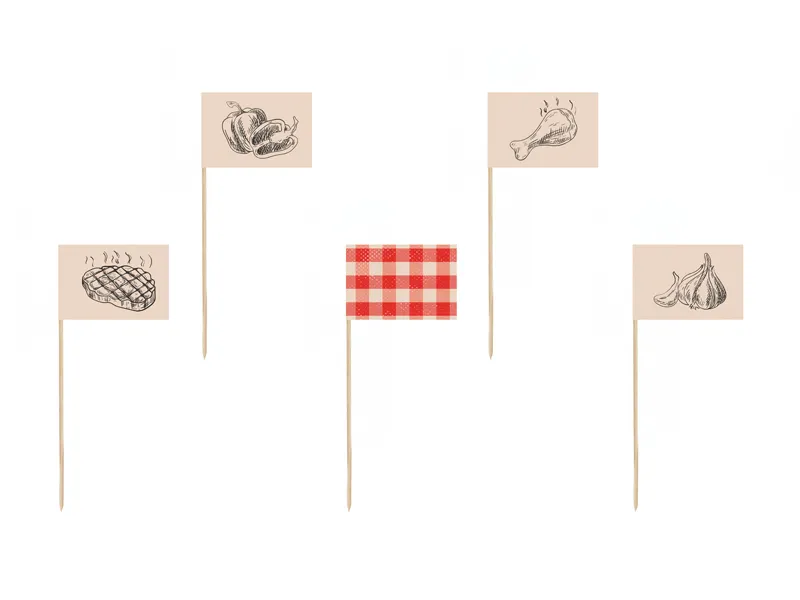 ARTICOLE PARTY - Set 12 Decoratiuni Lemn Barbeque 15cm FDP1