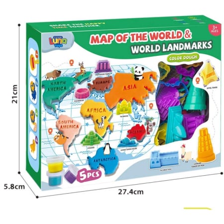 ARTICOLE COPII - JOC CREATIV MODELARE HARTA LUMII SI MONUMENTE DIN PLASTILINA LUNA 623277