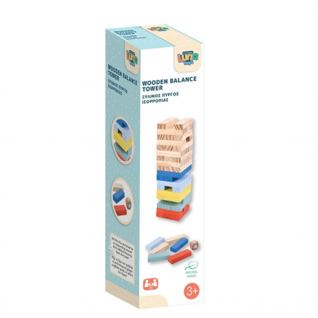 Jucarii Educative - DIA JOC EDUCATIV LUNA TOYS 57 PIESE TURN DE ECHILIBRU DIN LEMN 622871