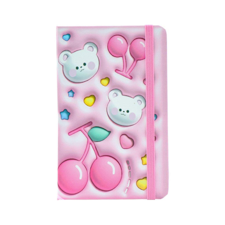 NOTES A6 80 FILE, COPERTA CU MODELE 3D PANDA, CU ELASTIC, TESORO 582366 [3]