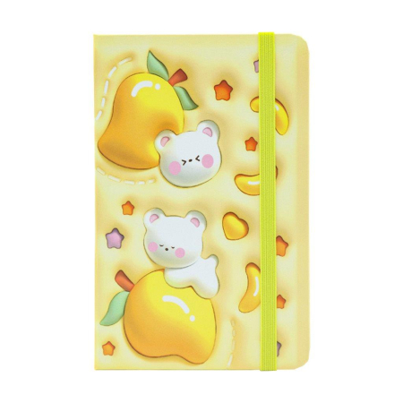 NOTES A6 80 FILE, COPERTA CU MODELE 3D PANDA, CU ELASTIC, TESORO 582366 [4]