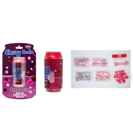 Seturi Creative pentru Copii - SET CREATIV BIJUTERII MARGELE 13*5.2*22CM IN DOZA CHERRY SODA LUNA 623232