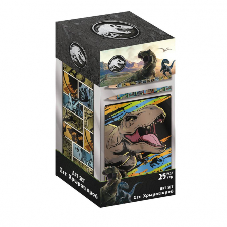 ARTICOLE COPII - DIA SET DE COLORAT CU PENAR 25 PIESE IN CUTIE PP JURASSIC 570991