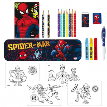 DIA SET DE COLORAT CU PENAR 25 PIESE IN CUTIE PP SPIDERMAN 508350 [1]