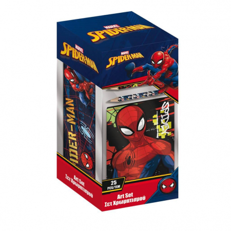 ARTICOLE COPII - DIA SET DE COLORAT CU PENAR 25 PIESE IN CUTIE PP SPIDERMAN 508350