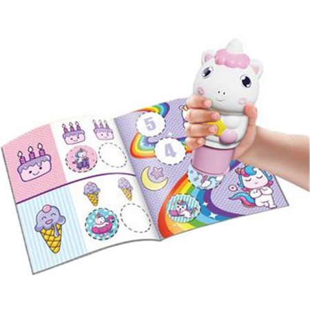 DIA STAMPILA CU STICKERE, CUTIE,100 BUC, 10x6x11.8CM UNICORN LUNA TOYS 623002 [2]