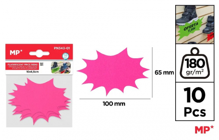 MARCARE SI ETICHETARE - ETICHETE PRET IPB 100x65MM 10/SET ROZ FLUO PN343-01