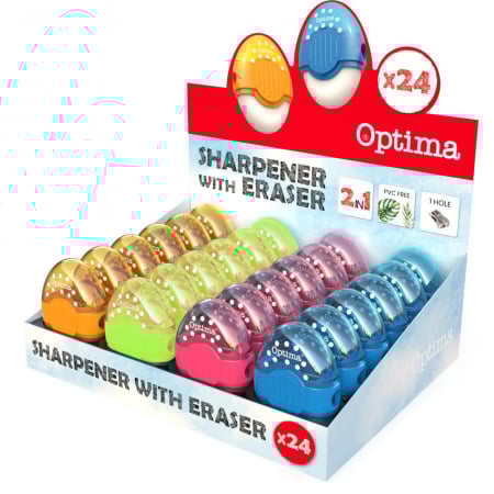 Ascutitori - ASCUTITOARE CU RADIERA OVALA CULORI FLUO 100053