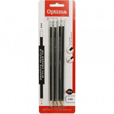 INSTRUMENTE DE SCRIS - EU CREION GRAFIT HB CU RADIERA 4/SET 13501