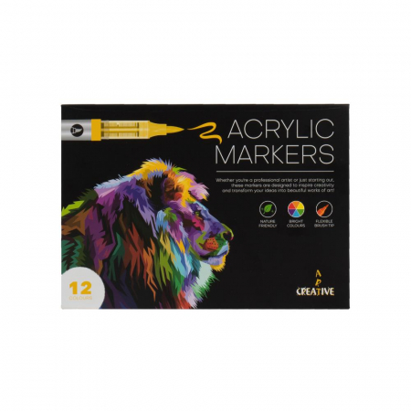 Markere Acrilice - EU MARKERE ACRILICE CREATIVEART ANDY 12 CULORI/SET 75400