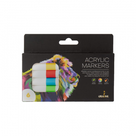 Markere Acrilice - EU MARKERE ACRILICE CREATIVEART PABLO 6 CULORI/SET 75401