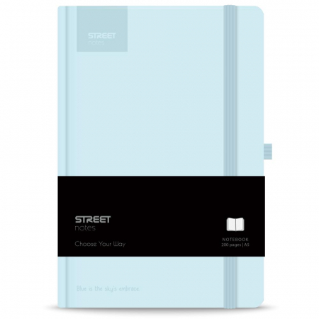 RECHIZITE SCOLARE - EU NOTES A5 96 FILE, CU ELASTIC, LINII, STREET, PASTEL BLUE 778094