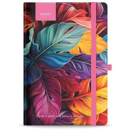 HARTIE PRODUSE DIN HARTIE - EU NOTES A6 96 FILE, CU ELASTIC, LINII, STREET FLOWERS PETAL 778090