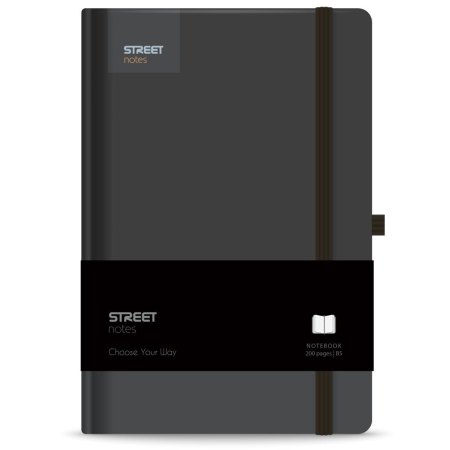 Agende nedatate - NOTES B5 96 FILE, CU ELASTIC, LINII, STREET, CASUAL BLACK 778095